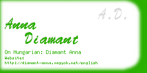 anna diamant business card